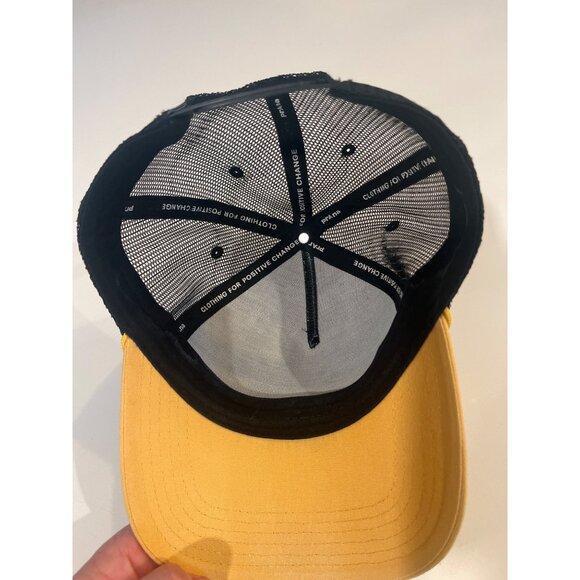 Yellow & Black Prana Trucker Hat With "Chaser" Print Mesh Back Adjustable Snapba - Picture 6 of 6